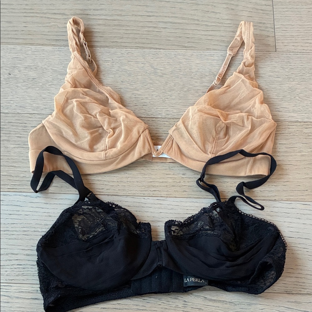 La Perla Elegant Black and Tan Bra Duo (34C&32D)